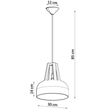 Hanglamp aan een koord CASCO 1xE27/60W/230V diameter 30 cm Berk