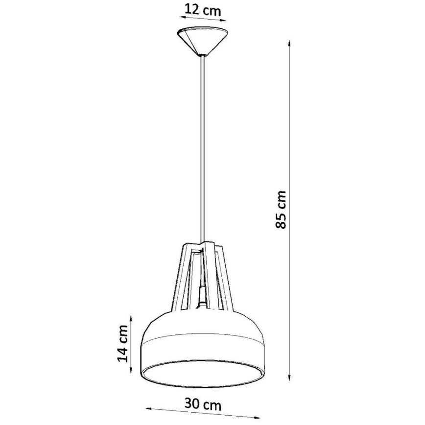 Hanglamp aan een koord CASCO 1xE27/60W/230V diameter 30 cm Berk
