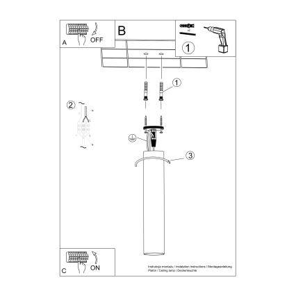 Spot LAGOS 1xGU10/10W/230V 30 cm zwart