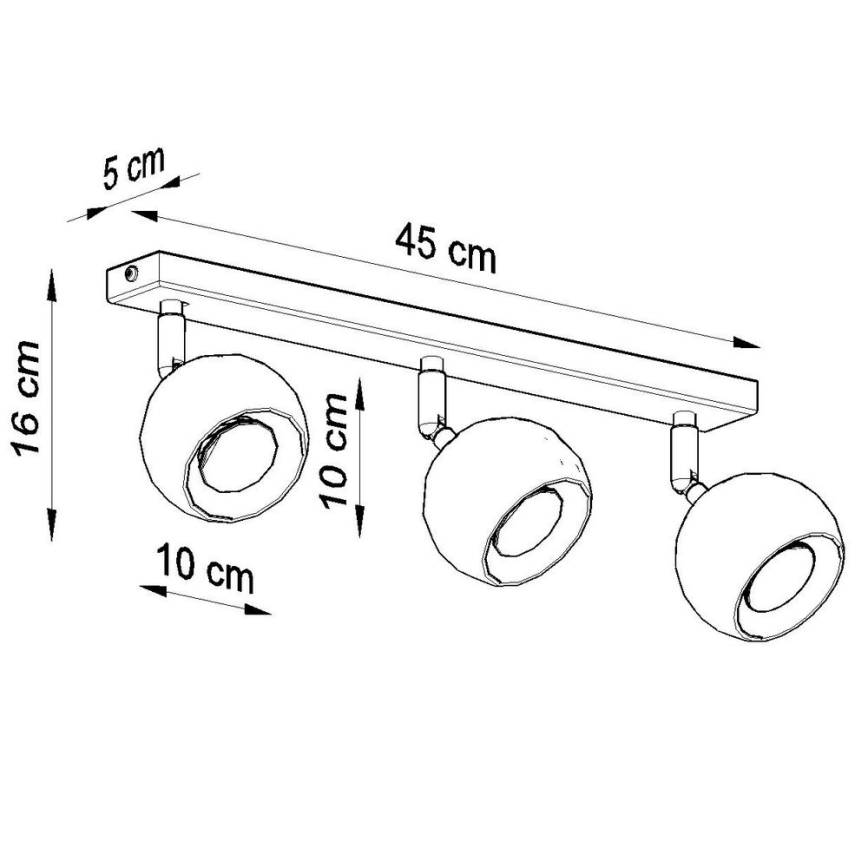 Plafondspot OCULARE 3xGU10/10W/230V