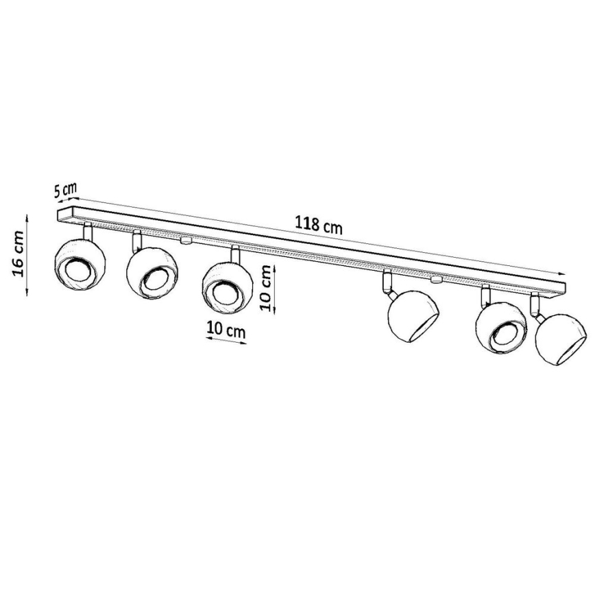 Plafondspot OCULARE 6xGU10/10W/230V