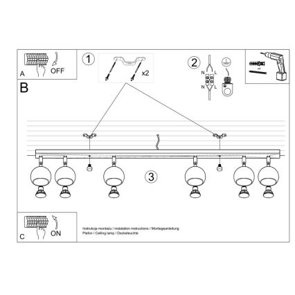 Plafondspot OCULARE 6xGU10/10W/230V