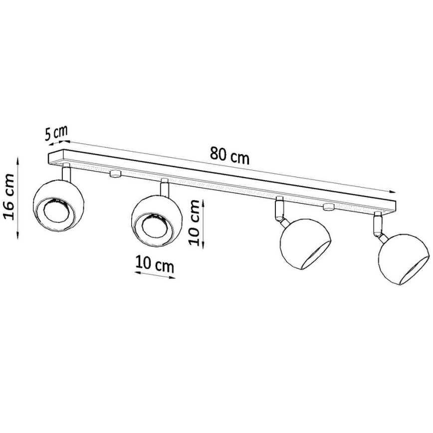 Plafondspot OCULARE 4xGU10/10W/230V