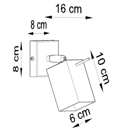 Wandspot MERIDA 1xGU10/40W/230V grijs
