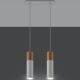 Hanglamp aan een koord PABLO 2xGU10/40W/230V wit/beuken