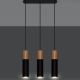 Hanglamp aan een koord PABLO 3xGU10/40W/230V zwart/beuken