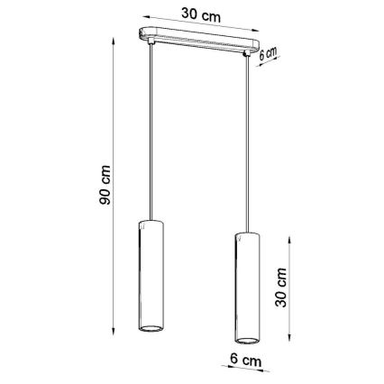 Hanglamp aan koord LINO 2xGU10/40W/230V