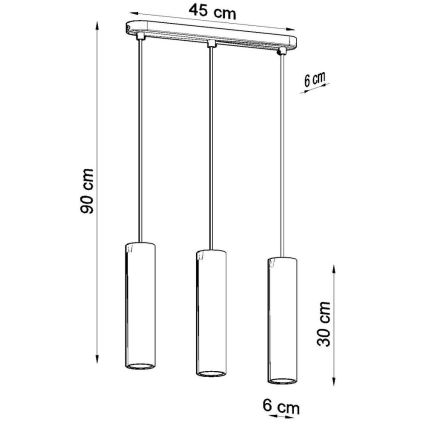 Hanglamp aan een koord LINO 3xGU10/40W/230V beuken