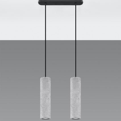 Hanglamp aan kabel LUVO 2xGU10/40W/230V beton/zwart