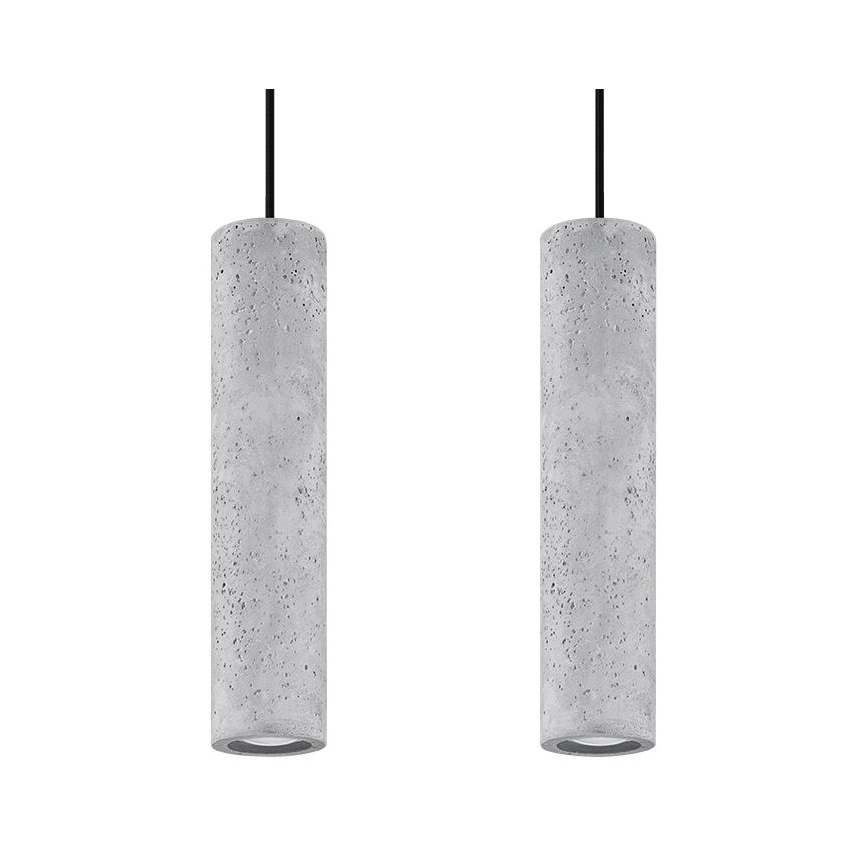 Hanglamp aan kabel LUVO 2xGU10/40W/230V beton/zwart