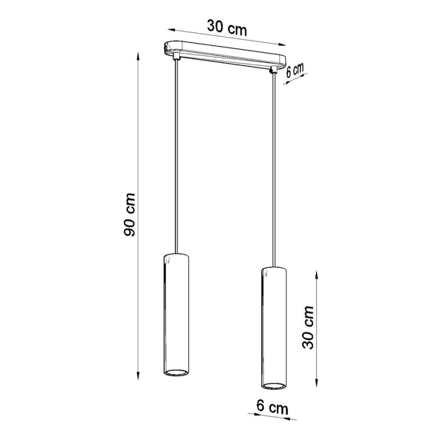 Hanglamp aan kabel LUVO 2xGU10/40W/230V beton/zwart