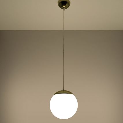 Hanglamp aan snoer TOYA 1xE27/60W/230V Ø 20 cm wit/goud