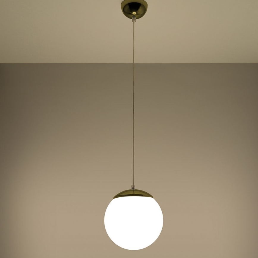 Hanglamp aan snoer TOYA 1xE27/60W/230V Ø 20 cm wit/goud