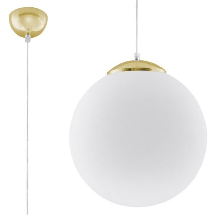 Hanglamp met snoer TOYA 1xE27/60W/230V Ø 30 cm wit/goud