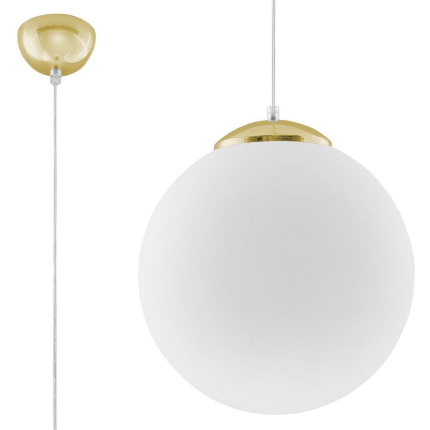 Hanglamp met snoer TOYA 1xE27/60W/230V Ø 30 cm wit/goud