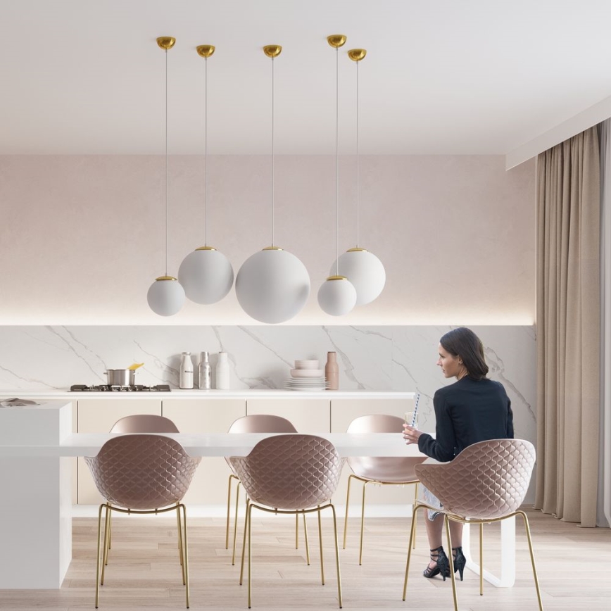 Hanglamp met snoer TOYA 1xE27/60W/230V Ø 40 cm wit/goud