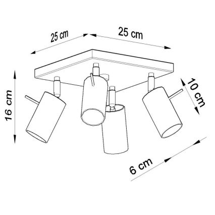 Spot RING 4xGU10/10W/230V