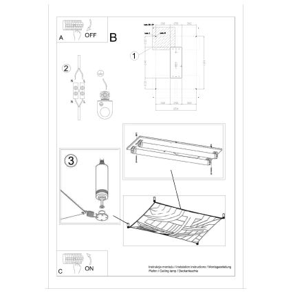 LED plafondlamp LUNA 2xG13/8,5W/230V 80x105 cm wit