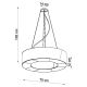 Hanglamp aan een koord SATURNO SLIM 6xE27/60W/230V d. 70 cm zwart