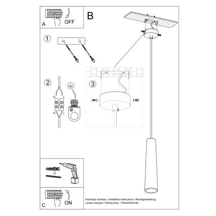 Hanglamp aan een koord ELECTRA 1xGU10/40W/230V