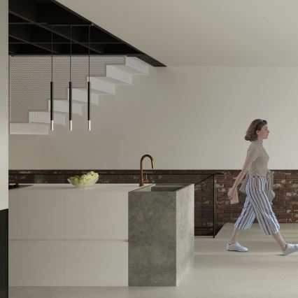 Hanglamp aan een koord MOSAIC 1xG9/12W/230V zwart/glanzend chroom