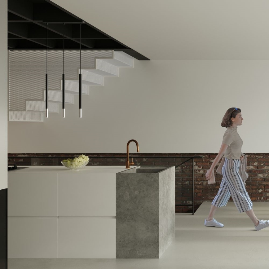 Hanglamp aan een koord MOSAIC 1xG9/12W/230V zwart/glanzend chroom