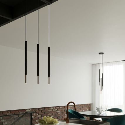 Hanglamp aan een koord MOSAIC 1xG9/12W/230V zwart/glanzend chroom