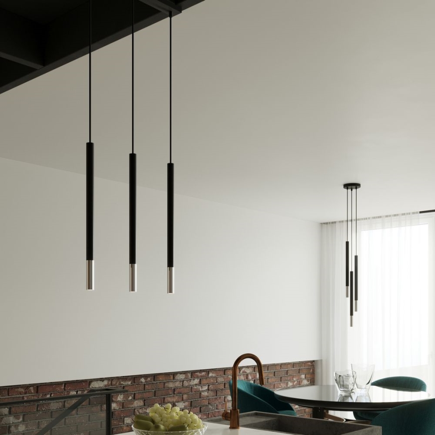 Hanglamp aan een koord MOSAIC 1xG9/12W/230V zwart/glanzend chroom