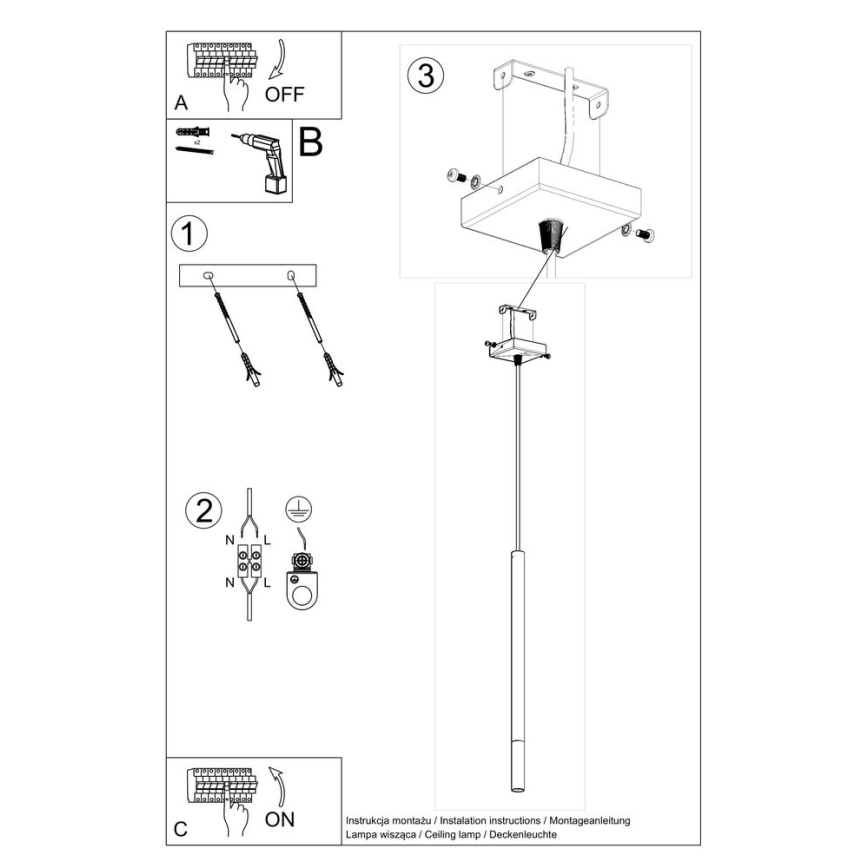 Hanglamp aan een koord MOSAIC 1xG9/12W/230V zwart/glanzend chroom