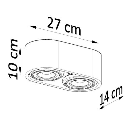 Plafondlamp BASIC AR111 2xGU10/40W/230V beuken