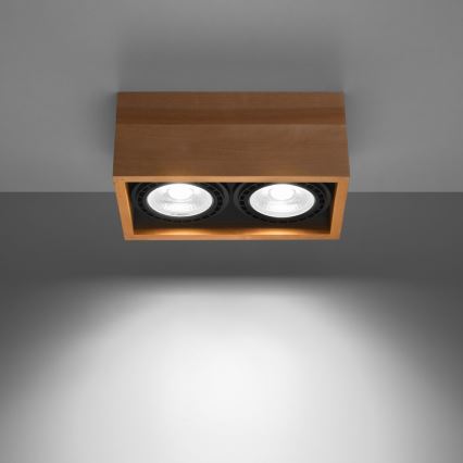 Plafondlamp QUATRO AR111 2xGU10/40W/230V beuken