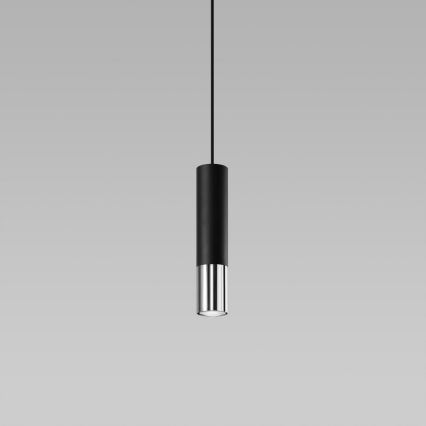 Hanglamp aan een koord LOOPEZ 1xGU10/10W/230V zwart/glanzend chroom