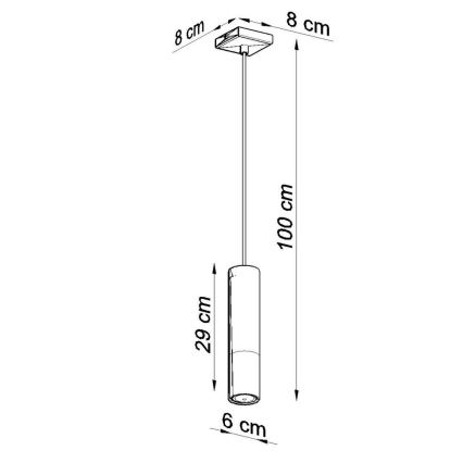 Hanglamp aan een koord LOOPEZ 1xGU10/10W/230V zwart/chroom