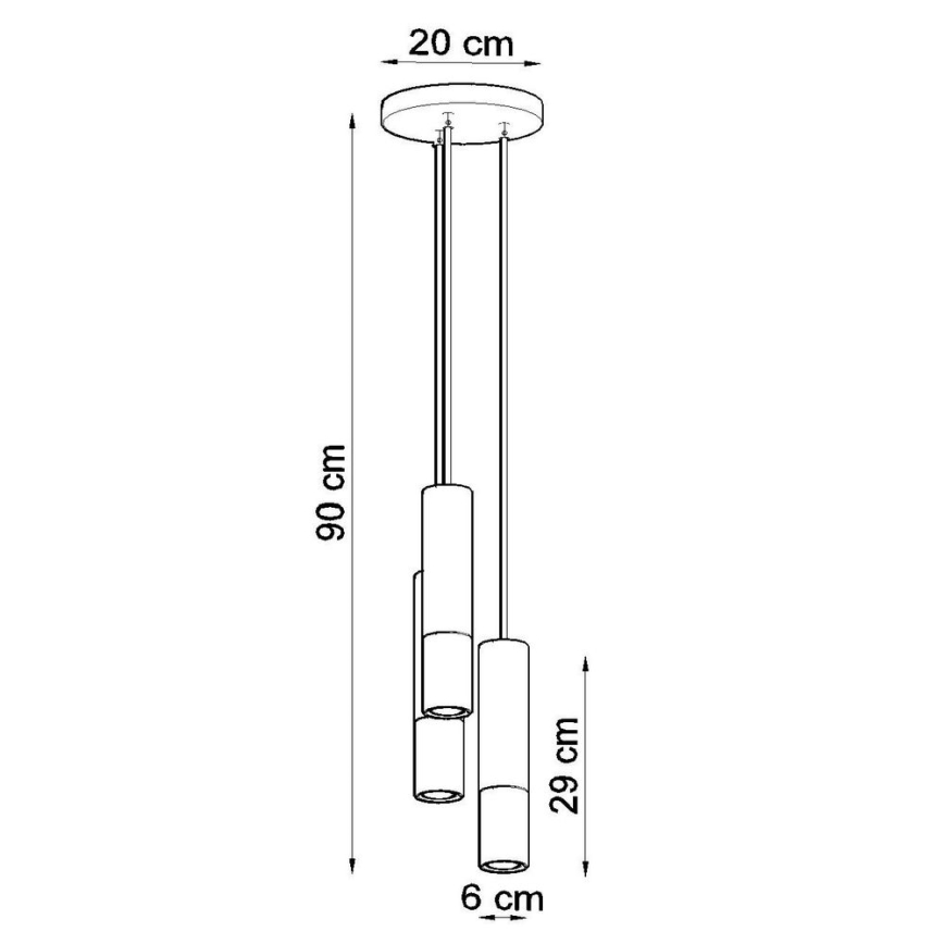 Hanglamp aan een koord LOOPEZ 3xGU10/10W/230V rond zwart/glanzend chroom