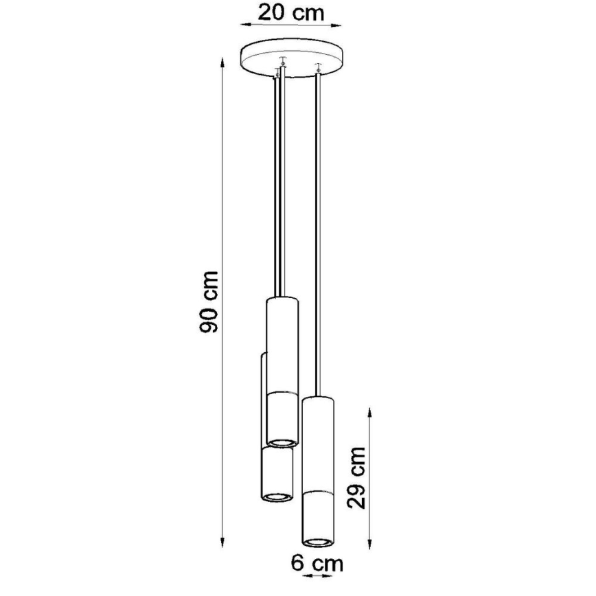 Hanglamp aan een koord LOOPEZ 3xGU10/10W/230V rond zwart/koper