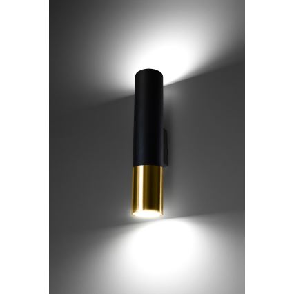 Wandlamp LOOPEZ 2xGU10/10W/230V zwart/goud