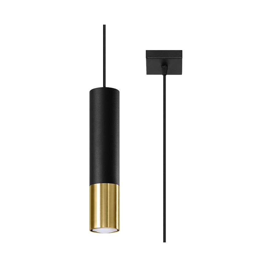 Hanglamp aan een koord LOOPEZ 1xGU10/40W/230V zwart/goud