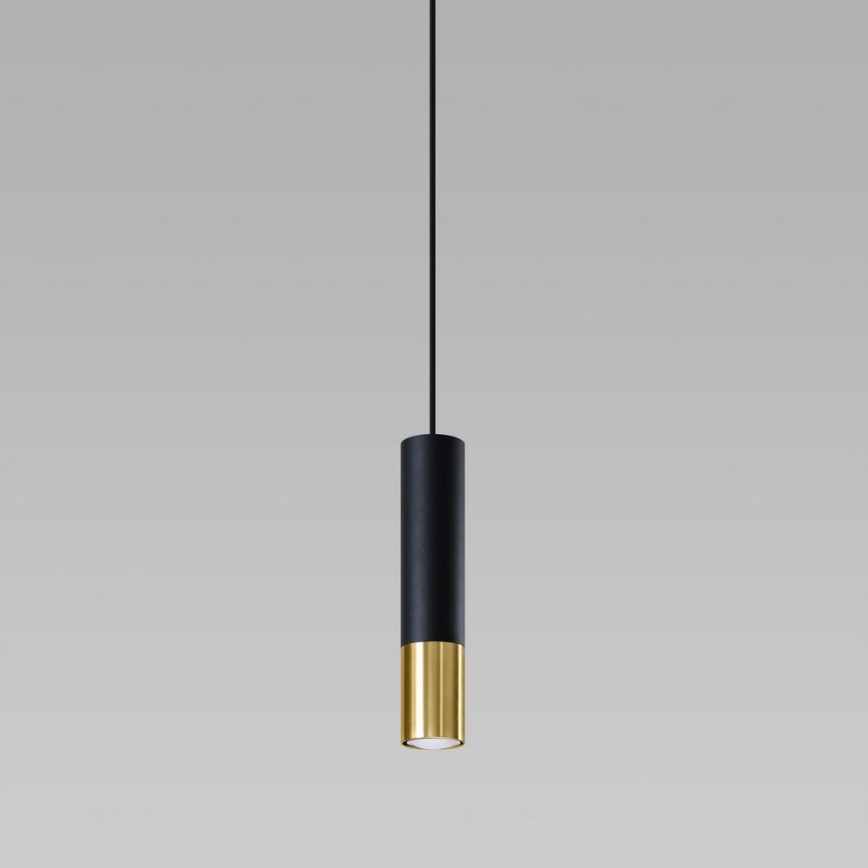 Hanglamp aan een koord LOOPEZ 1xGU10/40W/230V zwart/goud