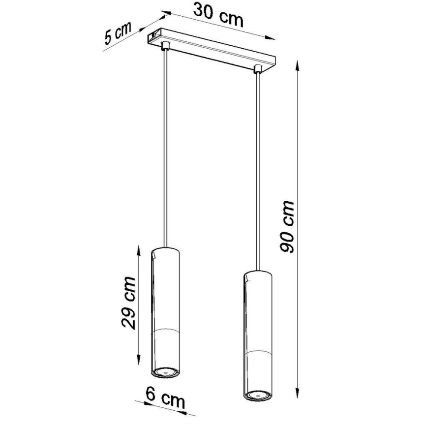 Hanglamp aan een koord LOOPEZ 2xGU10/10W/230V zwart/goud