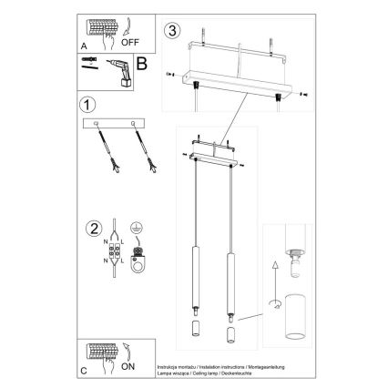 Hanglamp aan een koord VIZIER 2xG9/40W/230V wit