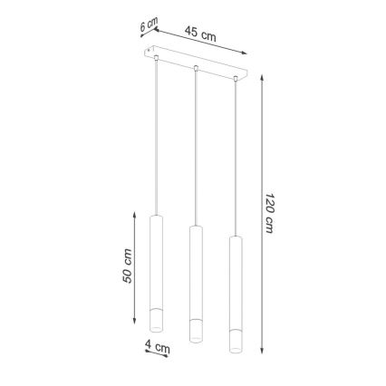 Hanglamp aan een koord VIZIER 3xG9/12W/230V zwart