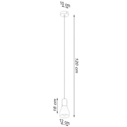 Hanglamp aan een koord QUBIC 1xE27/60W/230V beton/Berk/beuken