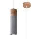 Hanglamp aan een koord ZANE 1xGU10/40W/230V beton/Berk/beuken