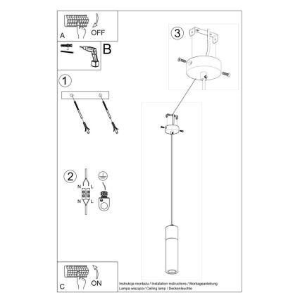 Hanglamp aan een koord ZANE 1xGU10/40W/230V beton/Berk/beuken