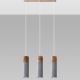Hanglamp aan een koord ZANE 3xGU10/40W/230V beton/hout