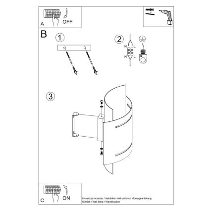 Wandlamp HESTIA 1xG9/40W/230V wit