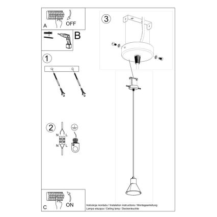 Hanglamp aan een koord TALEJA 1xE27/60W/230V wit