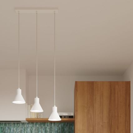 Hanglamp aan een koord TALEJA 3xE27/60W/230V wit