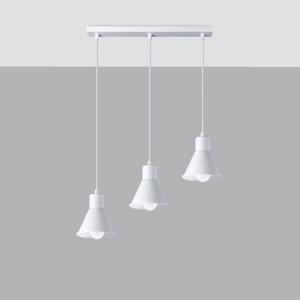 Hanglamp aan een koord TALEJA 3xE27/60W/230V wit