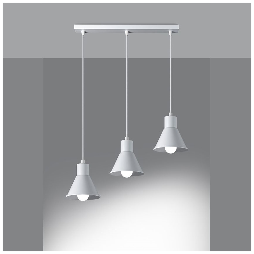 Hanglamp aan een koord TALEJA 3xE27/60W/230V wit
